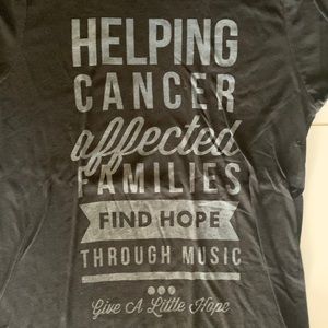 Cancer charity Tee Shirt, band shirt, charity, support. Normal wear, medium.